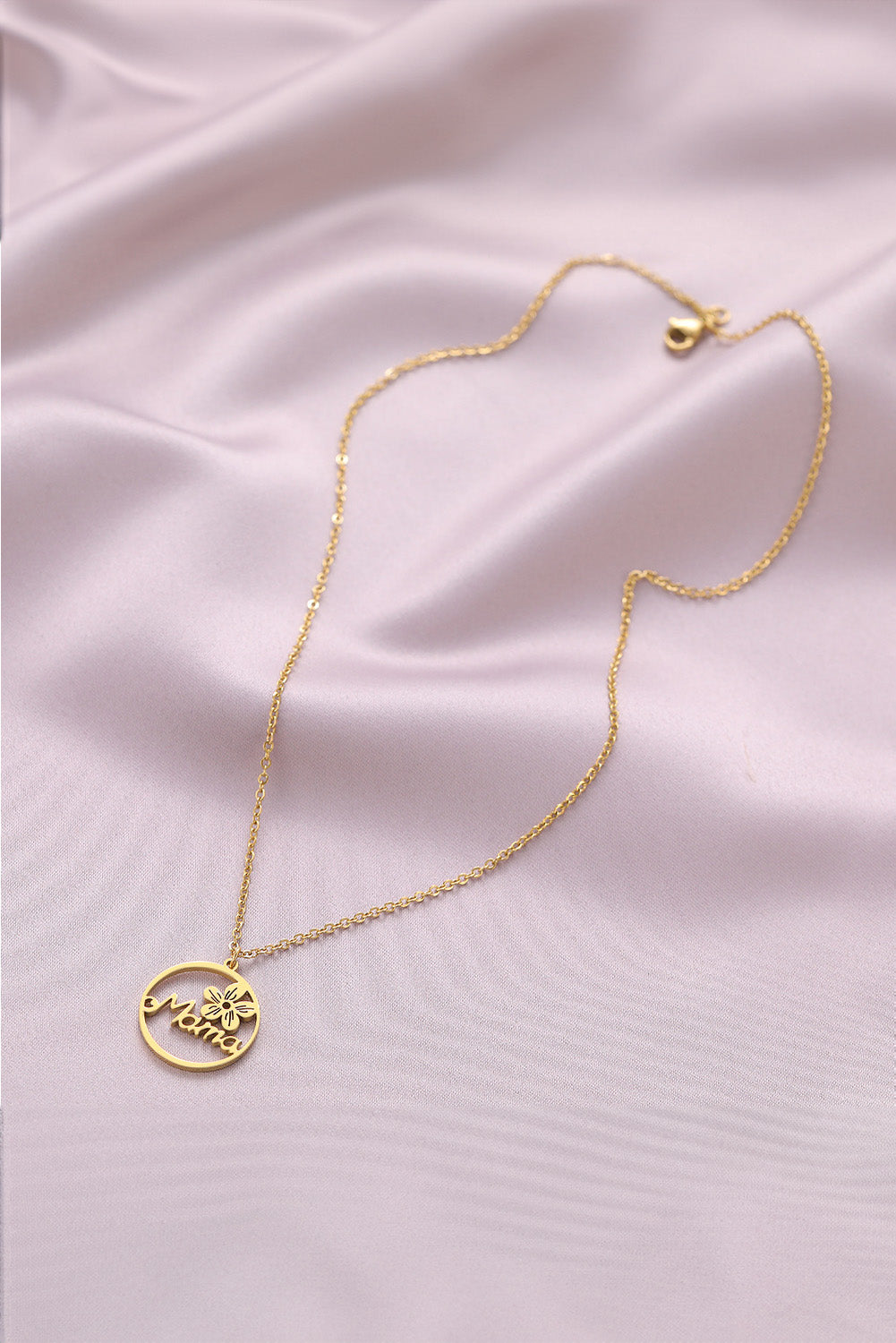 Gold Special Gift Floral Mama Letter Necklace 