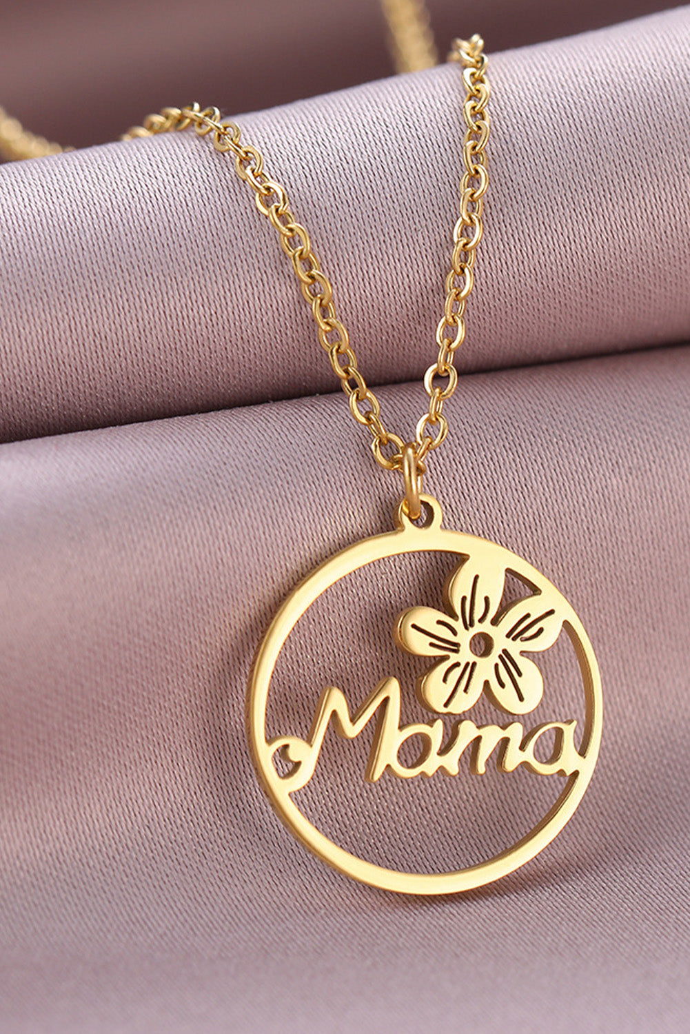 Gold Special Gift Floral Mama Letter Necklace